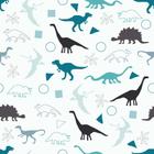 Papel de Parede Adesivo Infantil Menino Dinossauros Azul