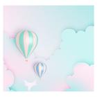 Papel de Parede Adesivo Infantil Nuvens Balões Bebe Quarto - 585pcp