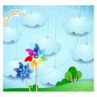 Papel de Parede Adesivo Infantil Nuvens Quarto Menina - 688pcp