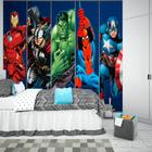 Papel De Parede Adesivo, Infantil Vingadores em Faixas - Final Decor