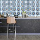 Papel De Parede Adesivo ladrilho azulejo portugues Cozinha rolo 1,5 METROS azul