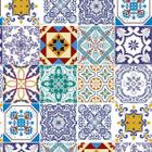 Papel de Parede Adesivo Lavável Azulejo Português 15m