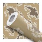 Papel De Parede Adesivo Lavável Camuflagem Militar Marrom Creme Com Fundo Bege