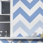 Papel De Parede Adesivo Lavável Chevron Azul Quarto 2.5m