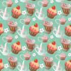 Papel De Parede Adesivo Lavável Cupcake De Morango 12m - Colaí