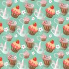 Papel De Parede Adesivo Lavável Cupcake De Morango 6M