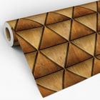 Papel de Parede Adesivo Lavável Decoração Madeira Ripa Desenho Triangulo Rustico Quarto Sala Efeito 3D - Pro Decor