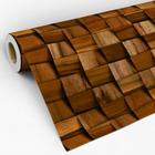Papel de Parede Adesivo Lavável Decoração Madeira Textura Quadriculado Desigual Madeirado 3D Quarto Sala - Pro Decor