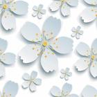 Papel De Parede Adesivo Lavável Flor de Cerejeira Branco Margarida Efeito 3D Quarto Sala de Estar - Deliquadros