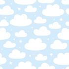 Papel De Parede Adesivo Lavável Infantil Nuvens Brancas Fundo Azul Claro