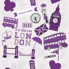 Papel De Parede Adesivo Lavável Londres Roxa 12M
