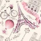 Papel De Parede Adesivo Lavável Paris Rosa Bebê 18m - Colaí