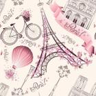 Papel De Parede Adesivo Lavável Paris Rosa Bebê 6M