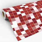 Papel de Parede Adesivo Lavável Pastilhas Azulejo Para Cozinha e Banheiro Em Tons Vermelho - Pro Decor