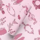 Papel de Parede Adesivo Lavável Tema Princesas Coroa Rosa Quarto - BAZAR DOS QUADROS