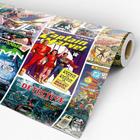 Papel de Parede Adesivo Marvel Super Heróis Quadrinhos Coloridos Rolo de 3 Metros Lavável, Para Quarto e Sala, Pro Decor