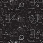 Papel De Parede Adesivo Preto Desenho Whatsapp Decorativo - LRP