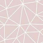 Papel de Parede Adesivo Rosa Chá Fio Branco Triângulos 12m