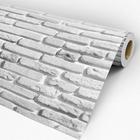 Papel de Parede Adesivo Tijolinho Branco Gelo Efeito 3D Lavável Rolo de 3 Metros, Para quarto e Sala, Pro Decor