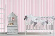 Papel De Parede Adesivo Vinil Infantil Listrado Rosa 45 Cm X 10 Mts