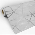 Papel de Parede Adesivo Zara Silver Cinza Fundo Cinza Industrial Decorativo Lavável Sala Quarto 3D- Pro Decor