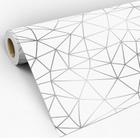 Papel de Parede Adesivo Zara Silver Linhas Cinza Com Fundo Branco Decoração Lavável Sala Quarto 3D - Pro Decor