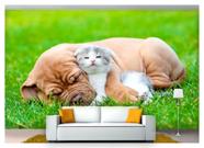 Papel De Parede Animais Cão Gato Dormindo 3D Anm155