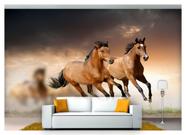 Papel De Parede Animais Cavalos Campo Areia 3D Anm99