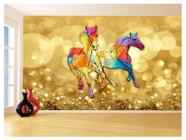 Papel De Parede Animais Pop Art Cavalos Cores 3,5M Pxa375