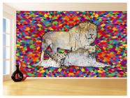 Papel De Parede Animais Pop Art Familia Leões 3,5M Pxa385