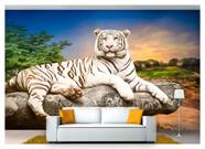 Papel De Parede Animais Tigre Branco Céu 3D Anm122