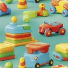 Papel de Parede Auto Adesivo Quarto Bebê Carrinho Colorido Infantil decorativo Criança 15m