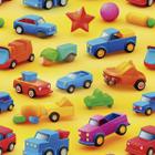 Papel de Parede Auto Colante Infantil Amarelo Carrinhos Coloridos decorativo Quarto Bebê 15m