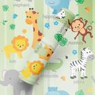 Papel de Parede Autocolante Tema Safari Animais Quarto de Bebê - BAZAR DOS QUADROS