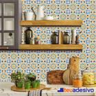 Papel De Parede Azulejo Cozinha Português Lávavel Laranja 3M