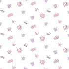 Papel De Parede BimBum 2206 Vinílico Coroas Rosa Lilas Boradecor