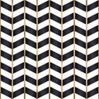 Papel De Parede Chevron Branco, Preto E Dourado - 1,50x0,50m - DEKAL DECOR