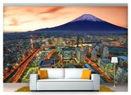 Papel De Parede Cidade Montanha Fuji Céu 3D Ncd146