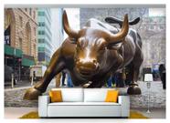 Papel De Parede Cidade Wall Street Touro 3D Ncd143