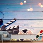 Papel de Parede Cinema Filme Madeira Sala Painel - 162pcp