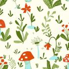 Papel de Parede Coleção Sonhos Floral com Cogumelos 4215