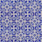 Papel de Parede Decorativo Azulejo Simples Azul e Branco Off White 2,5m