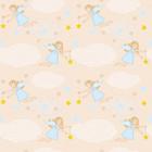 Papel de Parede Decorativo Baby Anjinhas em Céu Bege Estrelado 3,3m - DEKAL DECOR