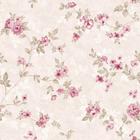 Papel de Parede Decorativo Floral Vinho Fundo Rosa 1,5m - DEKAL DECOR