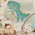 Papel de Parede Dinossauro Quarto Infantil Bebê Aquarela 6m² - Quartinhos