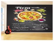 Papel De Parede Estilo Lousa Pizza Ingrediente 3,5M Lcb02