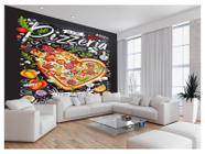 Papel De Parede Estilo Lousa Pizza Ingrediente 3,5M Lcb12