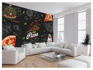 Papel De Parede Estilo Lousa Pizza Ingrediente 3,5M Lcb13