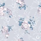 Papel de Parede Floral Rosa e Azul Claro