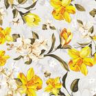 Papel De Parede Floral Verde Amarelo Com Laminação